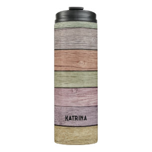 Termo Nombre de Personalizable de plancha de madera rúst