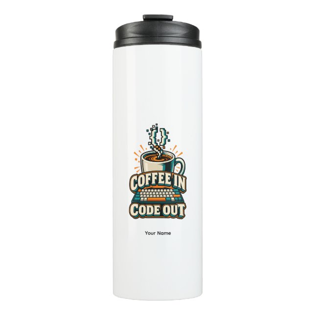 Termo Nombre de programador personalizado de Café en Cód (Anverso)