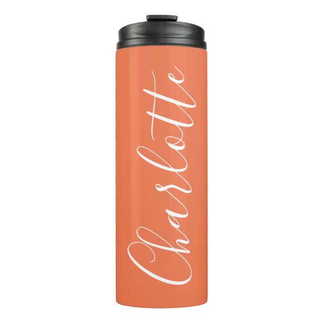 Termo Nombre de tipografía de guión minimalista en Rosa  (Anverso)