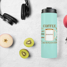 Termo Nombre del café Aqua Tumbler térmico personalizado