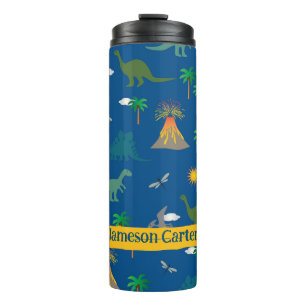 Termo Nombre del patrón de dinosaurio azul lindo