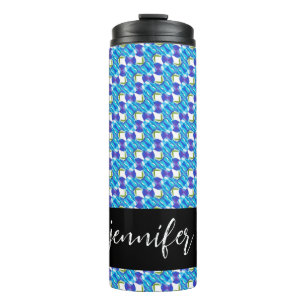 Termo Nombre del personalizable Patrón de orquídeas azul
