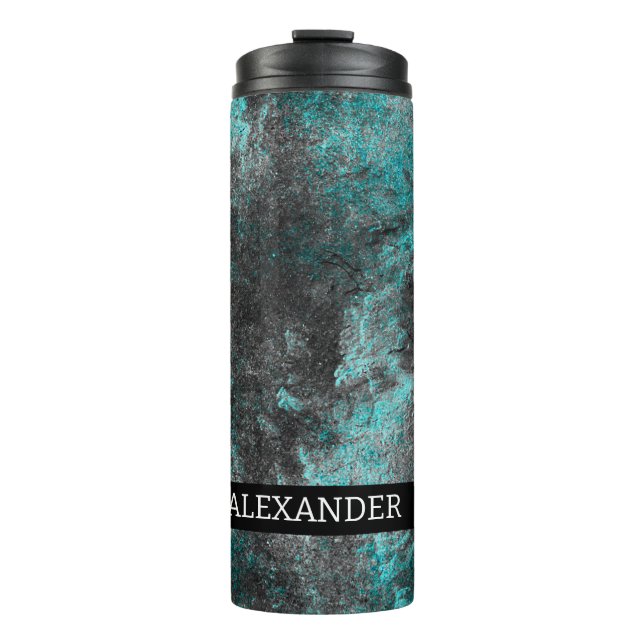 Termo Nombre del personalizable. Textura gruesa abstract (Anverso)