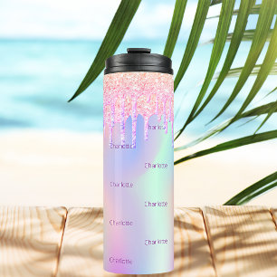 Termo Nombre del purpurina holográfico rosa