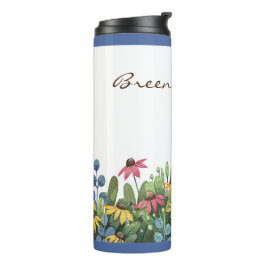 Termo Nombre en acuarela Flores silvestres verano 12oz