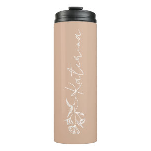 Termo Nombre floral rosa Rubor personalizado