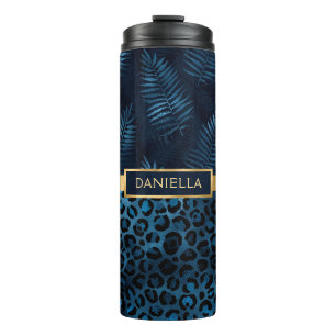 Termo Nombre floral tropical del brillo de impresión del