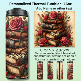 Termo Nombre, Libros Antiguos & Rosas Floral