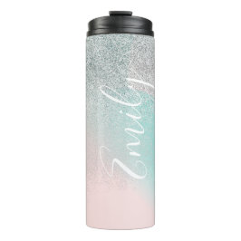 Termo Nombre Monogramado Ombre Falso Brillo Pastel