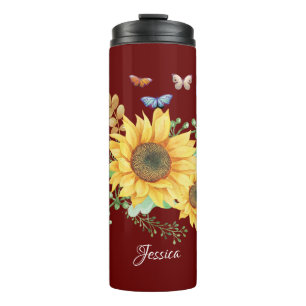 Termo Nombre personal primavera de girasol