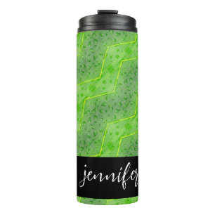 Termo Nombre personalizable Hojas con patrón de gotas de