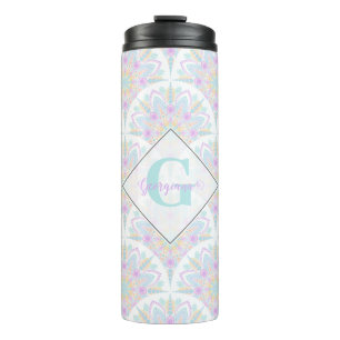 Termo Nombre personalizado Art Deco Pastel Floral arcoir