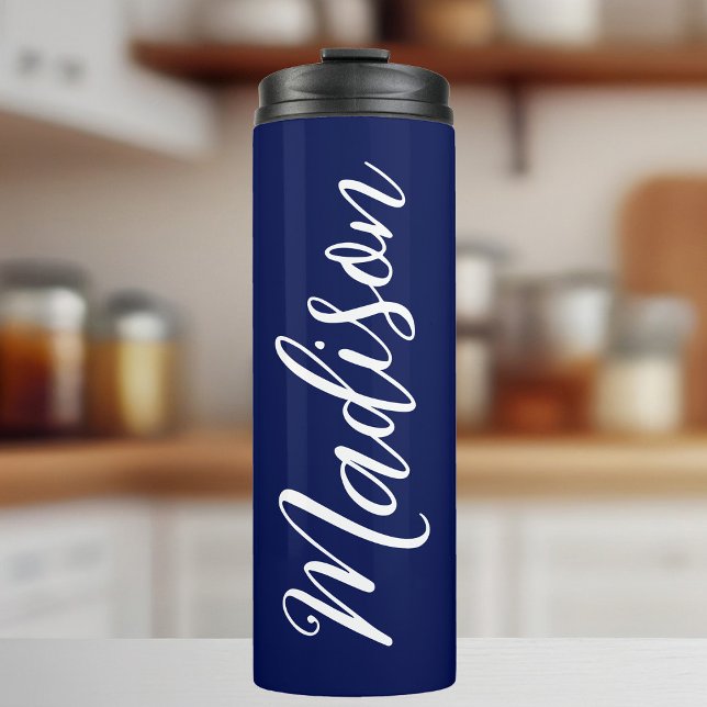 Termo Nombre personalizado azul de la Marina de moda en  (Subido por el creador)