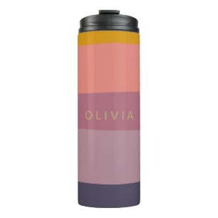 Termo Nombre Personalizado Bloque de Color Minimalista T