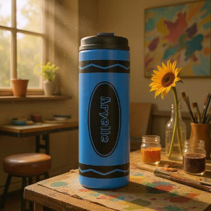 Termo Nombre personalizado Blue Crayon Travel Mug Therma