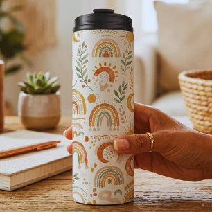 Termo Nombre personalizado Boho Arcoíris y Viaje de Botá