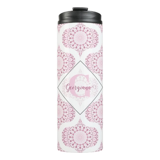Termo Nombre personalizado Bonito rosa 70 Confetti Lace  (Anverso)