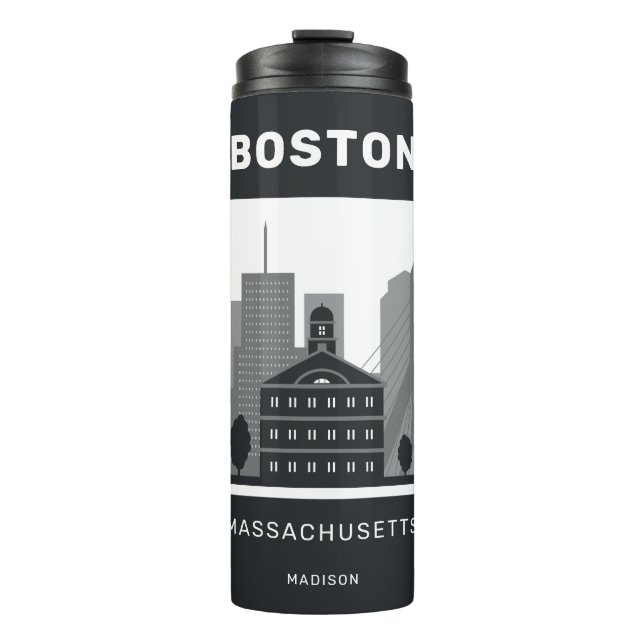 Termo Nombre personalizado Boston Massachusetts (Anverso)