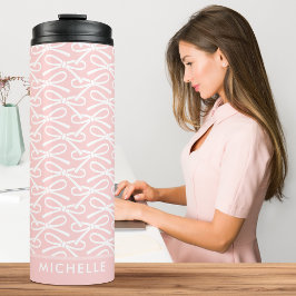 Termo Nombre personalizado Bow personalizado Tumbler tér