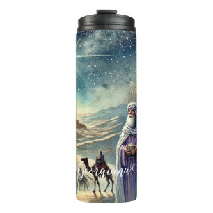 Termo Nombre personalizado color de agua vintage tres sa
