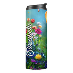 Termo Nombre personalizado Corgi Flower Garden