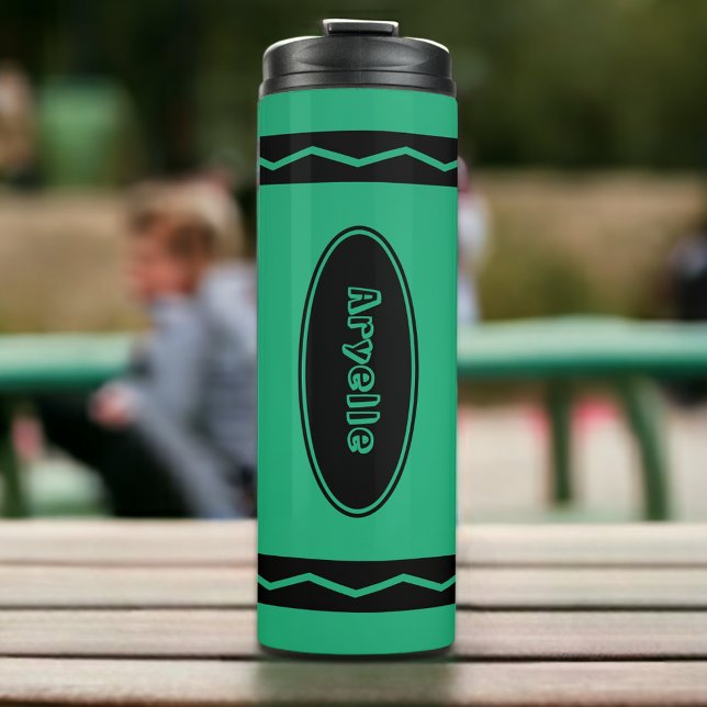 Termo Nombre personalizado Crayon verde Viaje Beber de t (Subido por el creador)