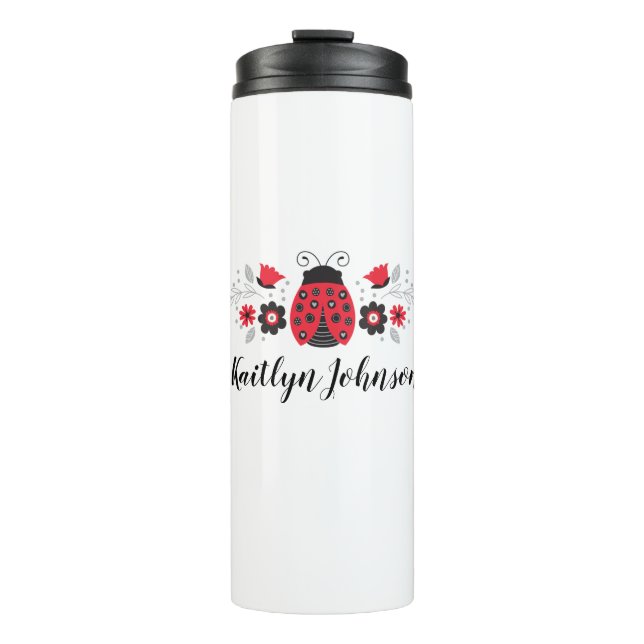 Termo Nombre personalizado Cubo Red Ladybug (Anverso)