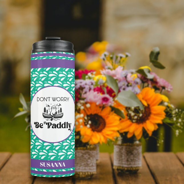 Termo Nombre personalizado de canoa Otter de patrón verd (Subido por el creador)