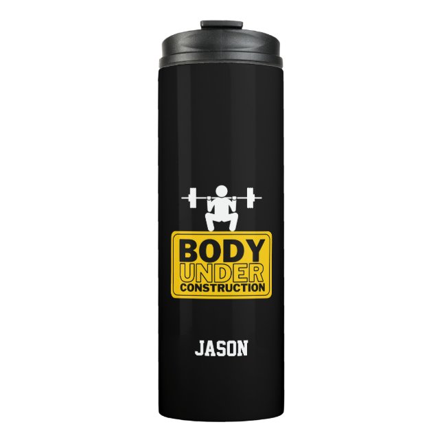 Termo Nombre personalizado de cuerpo bajo construcción (Anverso)