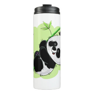 Termo Nombre personalizado de Cute Panda tumbler 3/4