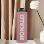 Termo Nombre personalizado de la tipografía moderna Rosa<br><div class="desc">Mantén frías las bebidas calientes y frías en este tumbler térmico a la moda y aislado de color polvoriento rosa con el nombre impreso en tipografía blanca y moderna. Edite su vaso térmico y reemplace el nombre por el nombre deseado. Perfecto para un regalo de cumpleaños, regalo de boda, etc....</div>