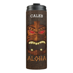 Termo Nombre personalizado de máscara de tiki de madera
