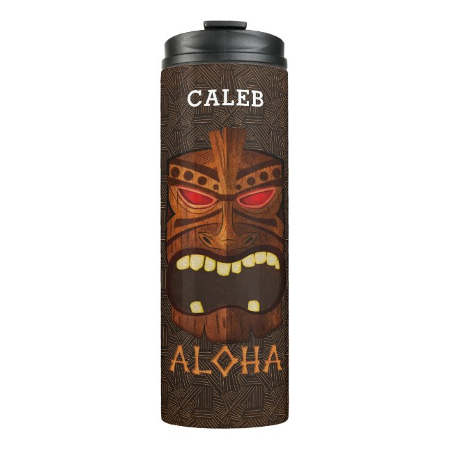 Termo Nombre personalizado de máscara de tiki de madera  (Anverso)