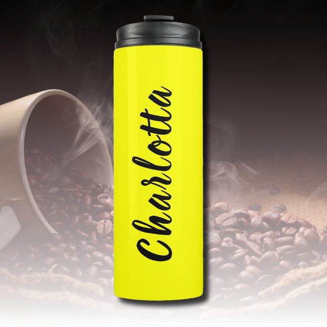 Termo Nombre personalizado de negro | Color amarillo neó (Subido por el creador)