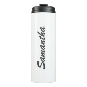 Termo Nombre personalizado de script simple blanco