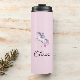 Termo Nombre personalizado de unicornio de color de agua