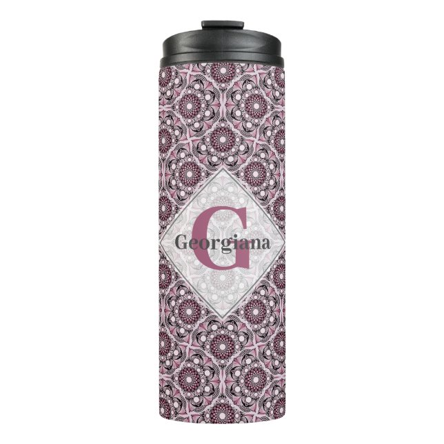 Termo Nombre personalizado Deco Dusky Rosa cerezo Blosso (Anverso)