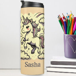 Termo Nombre personalizado del arcoiris del parkle de un