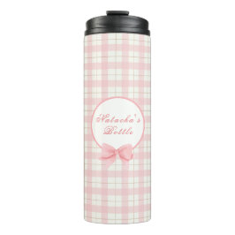 Termo Nombre personalizado del Chica de Gingham de Cute
