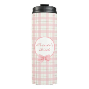 Termo Nombre personalizado del Chica de Gingham de Cute