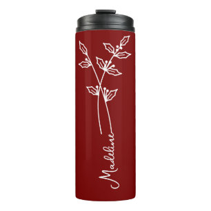 Termo Nombre Personalizado, Diciembre Flor de Nacimiento