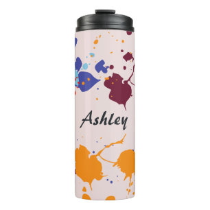 Termo Nombre personalizado divertido gotas de pintura co