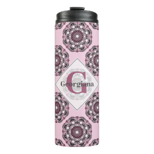 Termo Nombre personalizado Dusky Rosa Cherry Blossom Dot