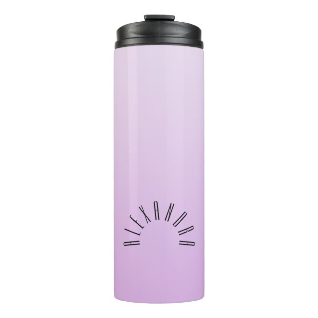 Termo Nombre personalizado elegante del degradado neutro (Anverso)