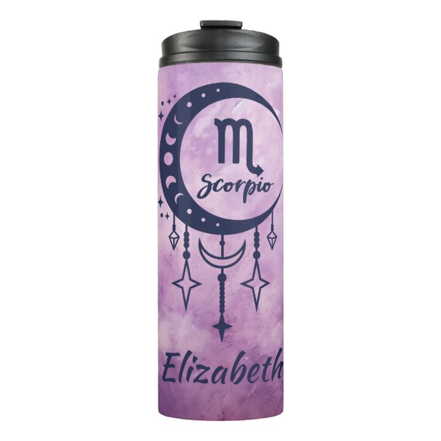 Termo Nombre personalizado Escorpio Rótulo zodiaco (Anverso)