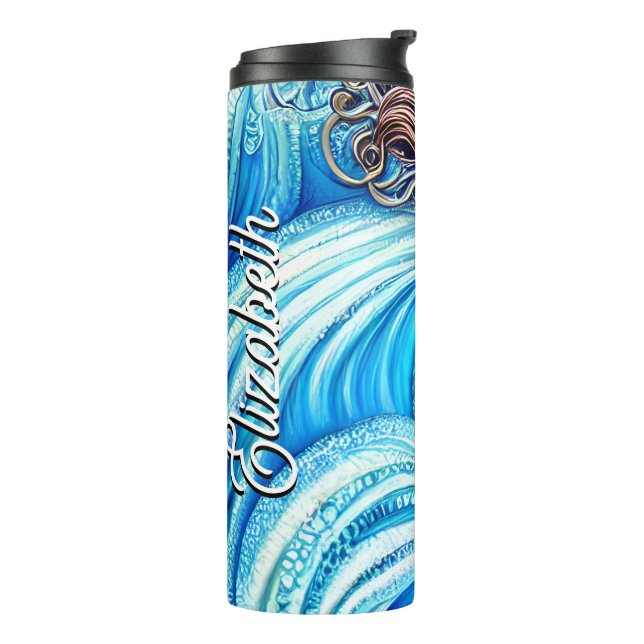 Termo Nombre personalizado Fantasy Ocean Sea Wave Goddes (Rotado hacia la izquierda)
