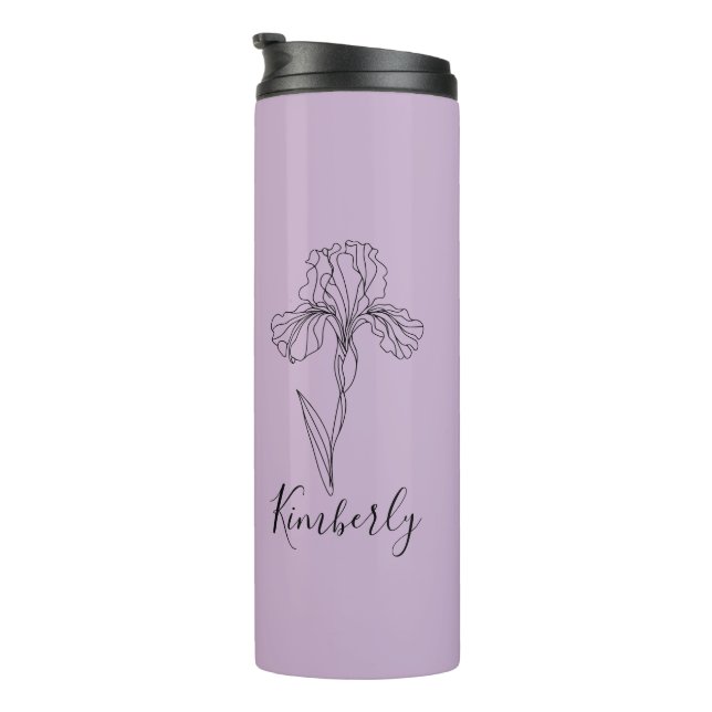 Termo Nombre personalizado flor de nacimiento de iris de (Rotado hacia la derecha)