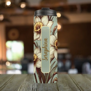 Termo Nombre personalizado Flor de nacimiento Diciembre 