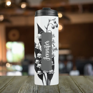 Termo Nombre personalizado Flor de nacimiento Mayo 12 oz