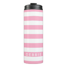 Nombre personalizado franjas horizontales rosadas
